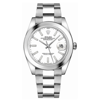 Datejust 41 White Dial Oyster Bracelet Men's Watch 126300-0005