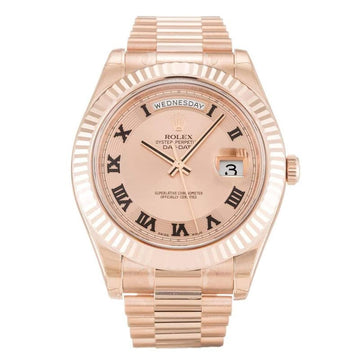 Rolex Day-Date II Rose Dial 218235 Mens 41MM