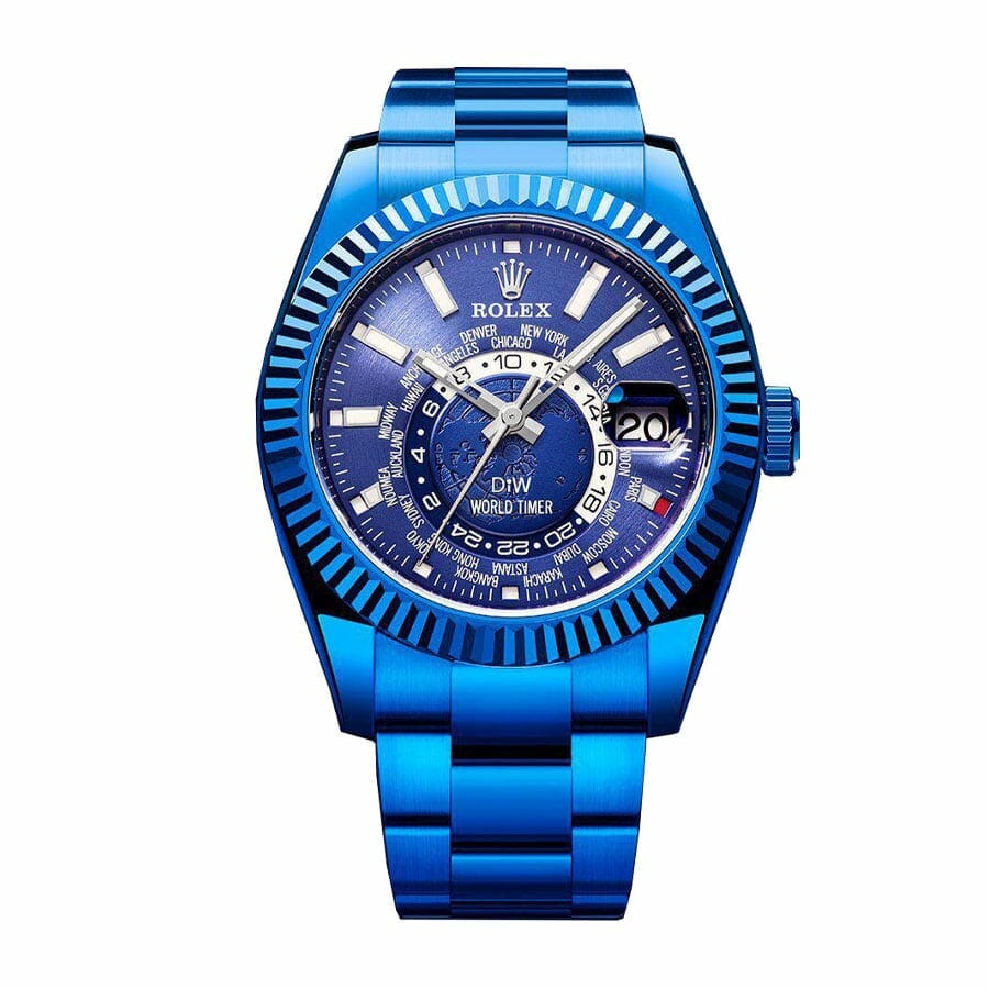 Rolex Sky-Dweller 326934 World Timer Blue DLC 1:1 12A Super Clone