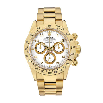 Rolex Daytona Cosmograph 116528 Yellow Gold White Dial Oyster 1:1 12A Super Clone