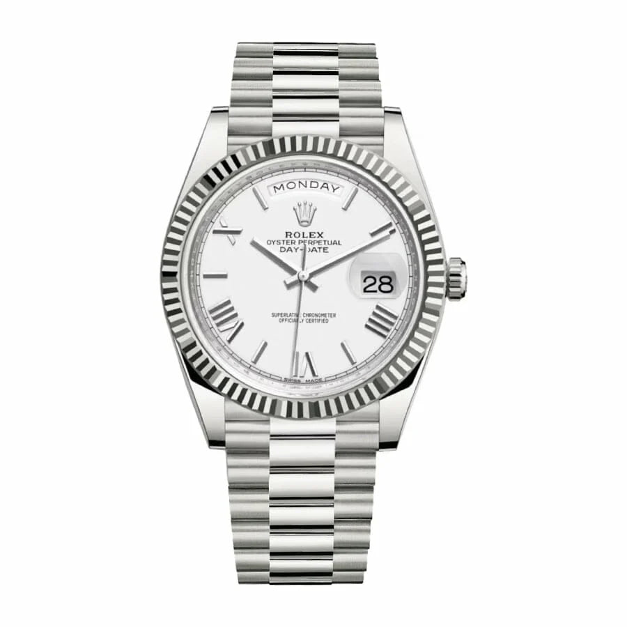 Rolex Day-Date 40 228239 EW Stainless Steel White Gold Dial Oyster 1:1 12A Super Clone