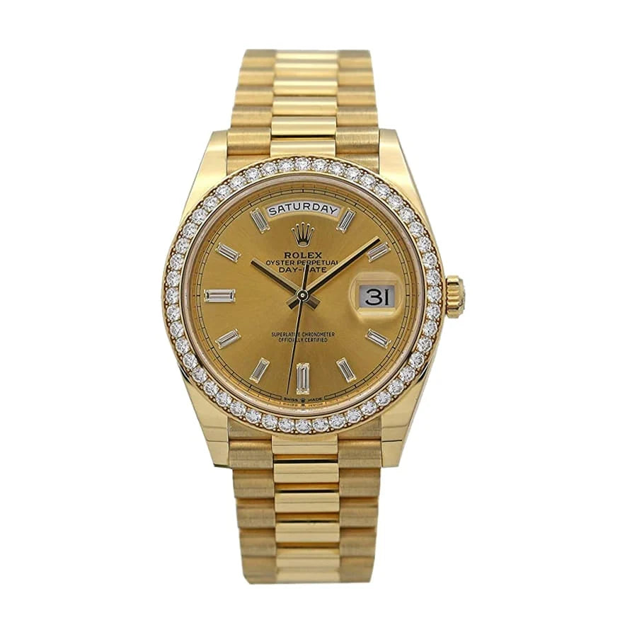 Rolex Day-Date 228348RBR KW Yellow Gold & Diamonds Champagne Dial 1:1 12A Super Clone