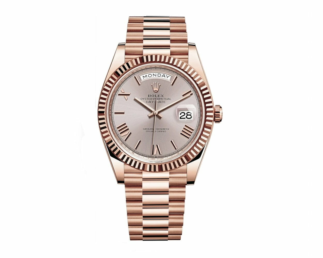 Rolex Day-Date 228235 AR Rose Gold Wrapped Rhodium Dial 1:1 12A Super Clone