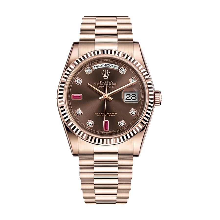 Rolex Day-Date 128235 AR Rose Gold Wrapped Chocolate Dial 1:1 12A Super Clone