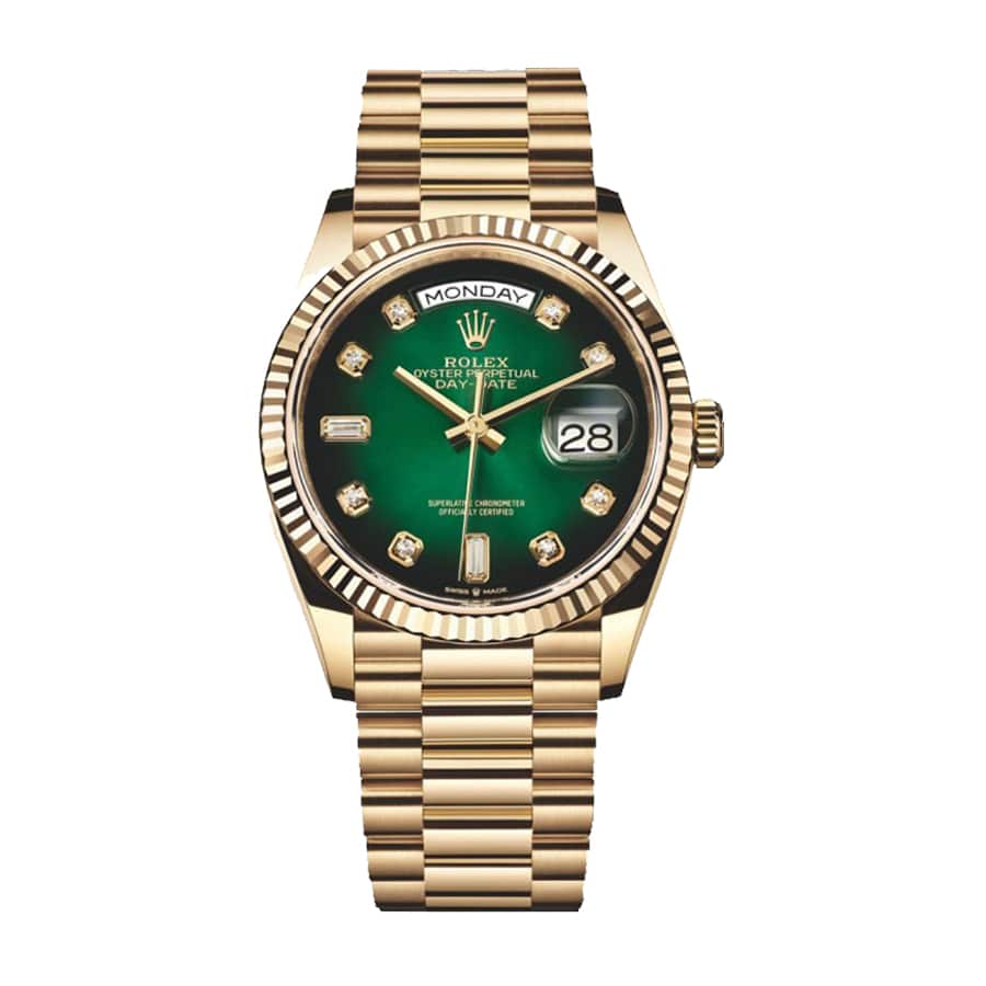 Rolex Day-Date 118238 Yellow Gold Green Dial 1:1 12A Super Clone