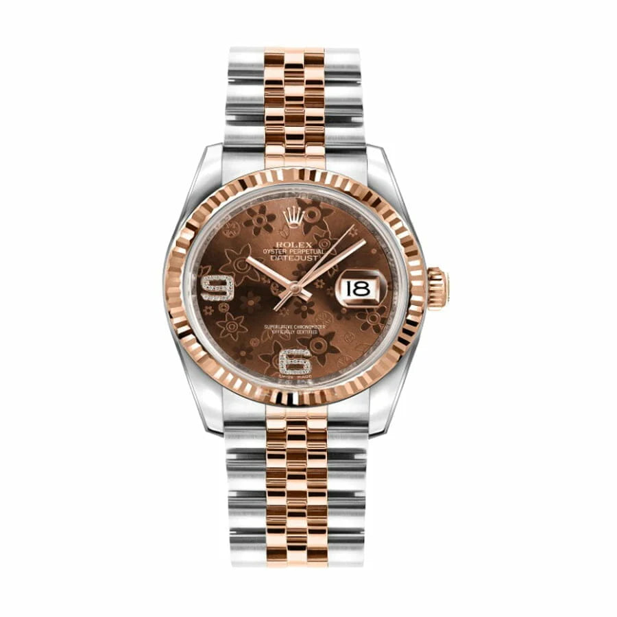 Rolex Datejust 116231-0105 Chocolate Floral Dial 1:1 12A Super Clone