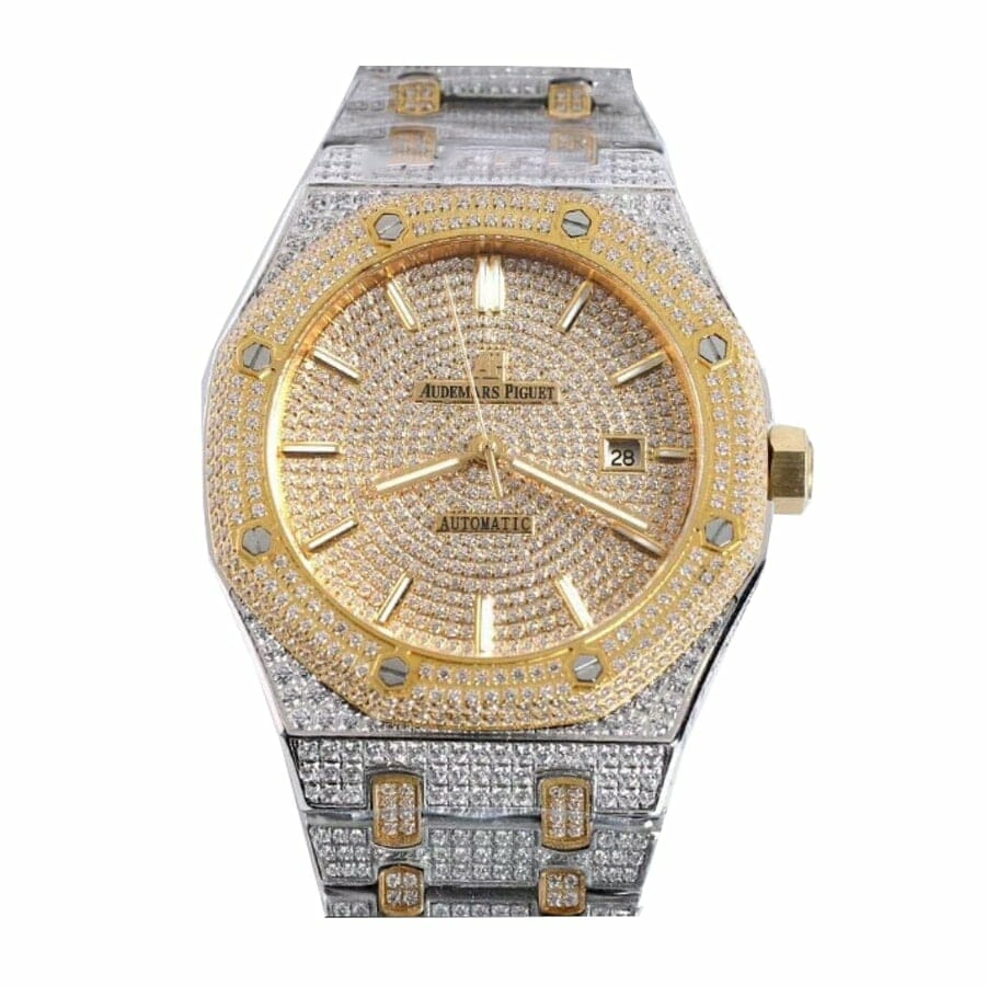 Audemars Piguet Royal Oak Iced Out Yellow Gold 1:1 12A Super Clone