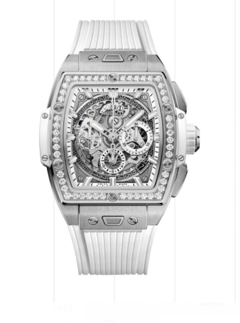 Hublot Spirit of Big Bang Titanium White Diamonds Watch - 42 mm - Sapphire Crystal Dial - White Rubber Strap - 642.NE.2010.RW.1204