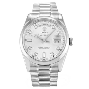 Rolex Day-Date Silver 118209 Mens 36MM