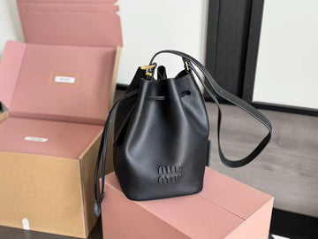 Leather bucket bag