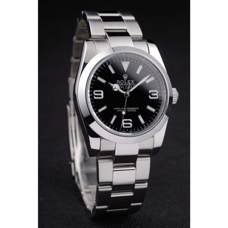 Rolex Explorer Polished Stainless Steel Black Dial 98087 Mens 36MM